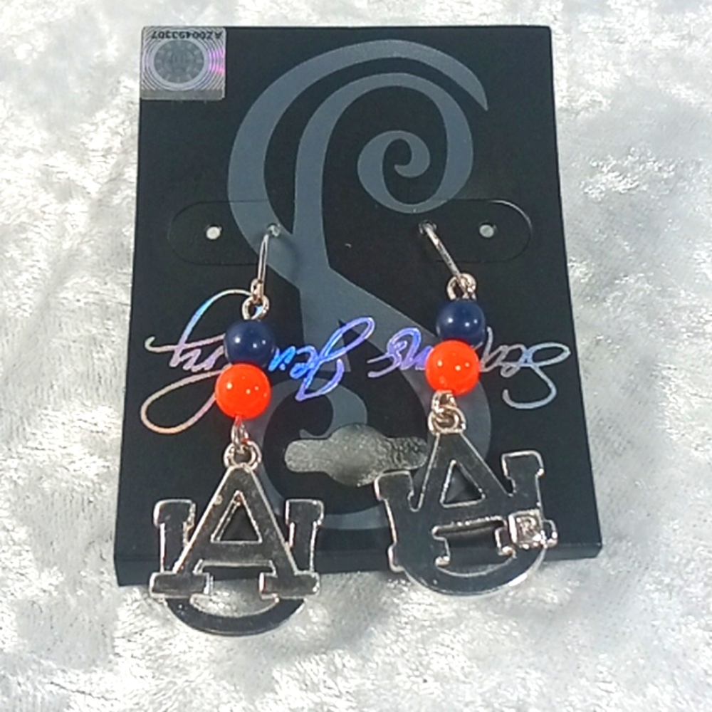 Auburn Tigers Beaded Earrings